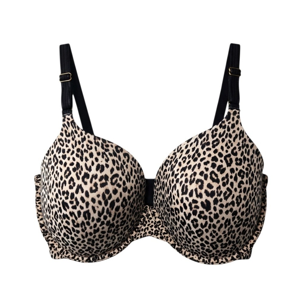 Joyspun Leopard Print T-Shirt Bra Underwire‎ Tan Black 38DD JS658